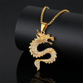 Chinese Zodiac Dragon Zircon Protection Necklace Pendant