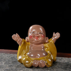 Color Changing Laughing Buddha Resin Tea Pet Home Decoration Figurine