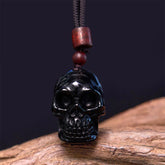 Black Obsidian String Skeleton Fulfillment Necklace Pendant
