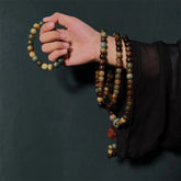 108 Mala Beads Bodhi Seed Peace Wisdom Bracelet, Wrist or Pocket Mala