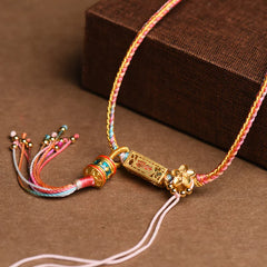 Colorful String Copper Necklace Pendant