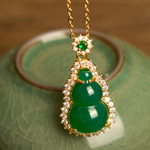 Green Chalcedony Gourd Pendant