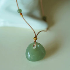 Natural Jade Luck Prosperity Necklace Pendant (Random Color)