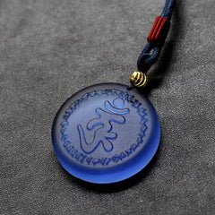 Tibet Shurangama Mantra Liuli Crystal Necklace Pendant