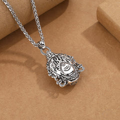 Yellow God of Wealth Amulet Copper Luck Necklace Pendant