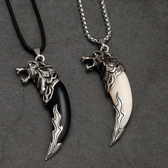 Imitation Wolf Tooth Titanium Steel Balance Necklace Pendant