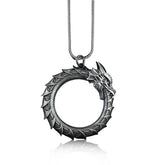 Pure Tin Dragon Snake Protection Necklace Pendant