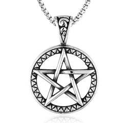 Renbeads Pentagram Titanium Steel Balance Necklace Pendant