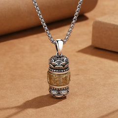 Tibet Om Mani Padme Hum Carved Chain Leather Rope Necklace Pendant