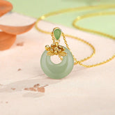 Jade Lotus Abundance String Necklace Pendant