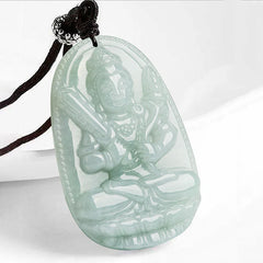 Chinese Zodiac Natal Buddha Jade Wealth Prosperity Necklace Pendant