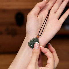 Laughing Buddha Hetian Jade Necklace Pendant