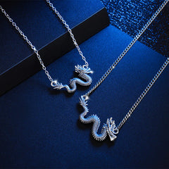 Renbeads 925 Sterling Silver Year Of The Dragon Auspicious Dragon Protection Chain Necklace Pendant