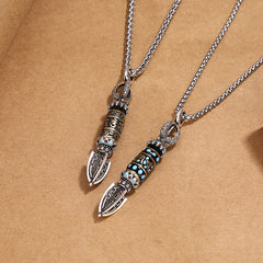 Tibetan Om Mani Padme Hum Protection Wealth Rotatable Necklace Pendant