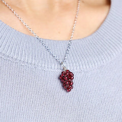 Natural Garnet Red Agate Black Onyx Protection Necklace Pendant