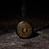 Sanskrit Mantra Various Crystal Black Obsidian Green Aventurine Strength Necklace Pendant
