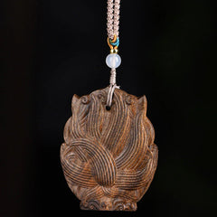 Agarwood Nine Tailed Fox Balance Necklace Pendant