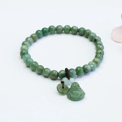 Laughing Buddha Cyan Jade Healing Bracelet