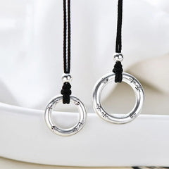 999 Sterling Silver Peace Buckle Protection Necklace Pendant