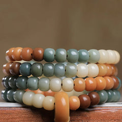108 Mala Beads Gradient Bodhi Seed Buddha Engraved Peace Harmony Bracelet