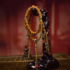Tibetan 108 Beads Yak Bone Dzi Bead Evil-Repelling Mala