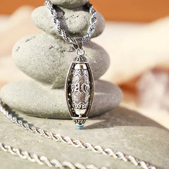 Tibet Om Mani Padme Hum Protection Rotatable Pendant Necklace