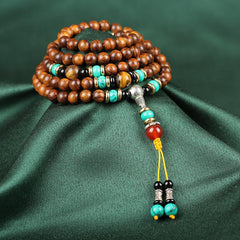 108 Beads Rosewood Tiger Eye Mala Healing Bracelet
