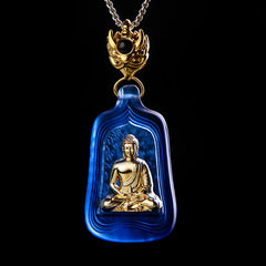 Tibetan Medicine Buddha Liuli Crystal Necklace Pendant