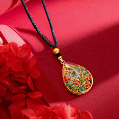 Colorful Phoenix Flower Luck and Strength Necklace Pendant