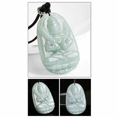 Chinese Zodiac Natal Buddha Jade Wealth Prosperity Necklace Pendant
