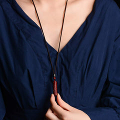 Tibetan Cinnabar Mantra Concentration String Necklace