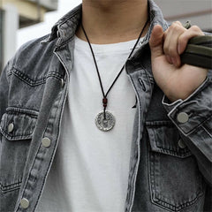 Bagua Yin Yang Copper Coin Star Balance Energy Necklace Pendant