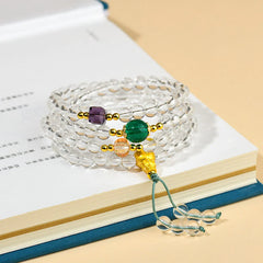 108 Mala Beads White Crystal Clarity Bracelet