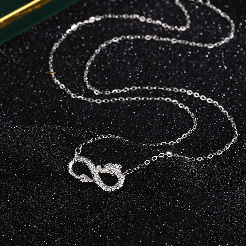 999 Sterling Silver Year of the Zodiac Endless Knot Success Necklace Pendant