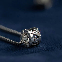 925 Sterling Silver Tibetan Mantra Engraved Love Focus Necklace Pendant