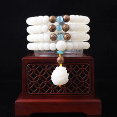 Tibetan Mala White Bodhi Seed Peace Bracelet
