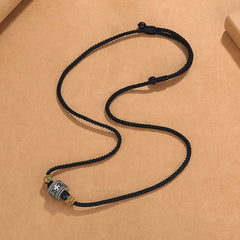 Tibet Om Mani Padme Hum Swastika PiXiu Copper Rope Necklace Pendant