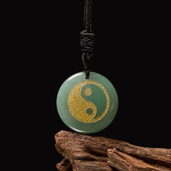 Various Crystal Amethyst Tiger Eye Green Aventurine Yin Yang Spiritual Necklace Pendant