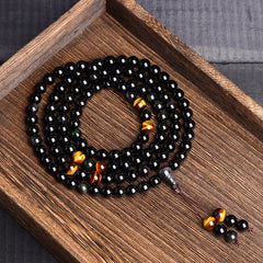 108 Mala Beads Black Obsidian Ice Obsidian Fulfillment Bracelet