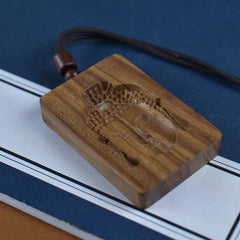 Green Sandalwood Buddha Symbol Positive Necklace Pendant