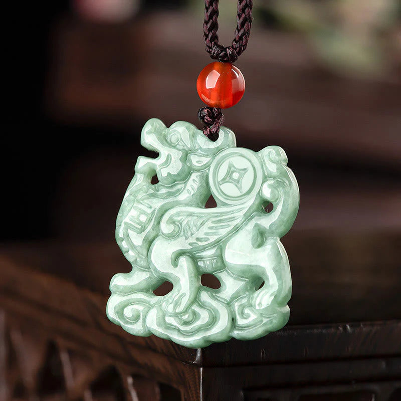 Jade PiXiu Wealth Luck String Necklace Pendant