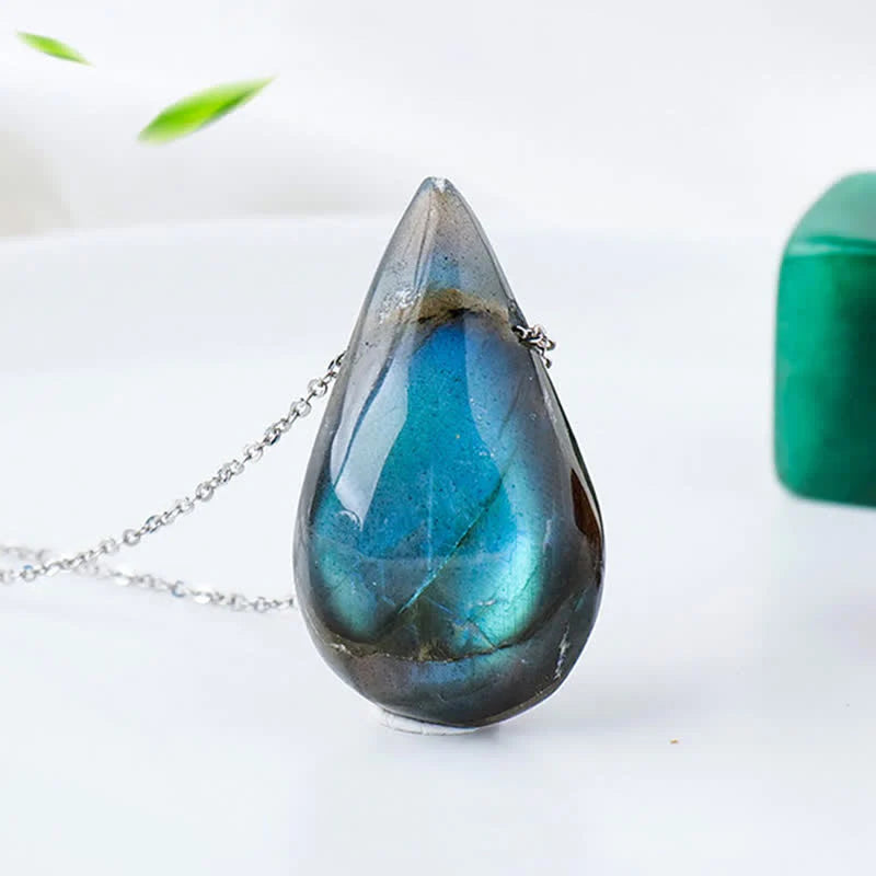 Labradorite Water Drop Healing Necklace Pendant