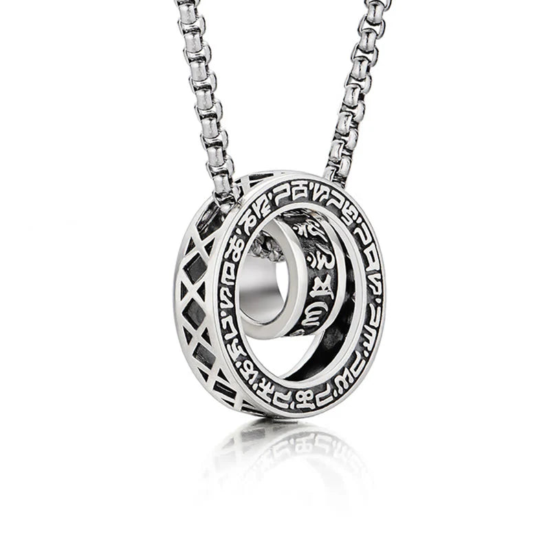 Tibetan Om Mani Padme Hum Carved Necklace Pendant