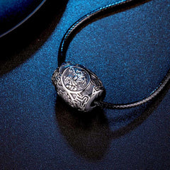 Tibetan Om Mani Padme Hum Four Mythical Beasts Titanium Steel Wisdom Necklace Pendant