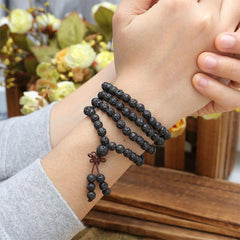 Natural Lava Rock 108 Beads Protective Bracelet