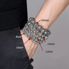 Tibetan Om Mani Padme Hum Carved Alloy Beads Amulet Bracelet