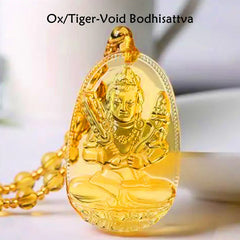 Citrine Guardian Buddha Serenity Pendant Necklace (Extra 40% Off | USE CODE: FS40)