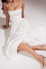 White Cotton Maxi Sundress