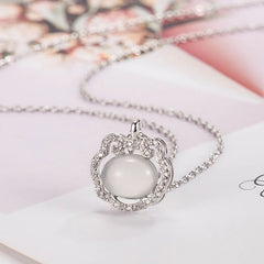 Chalcedony Lock of Good Wishes Positive Necklace Pendant