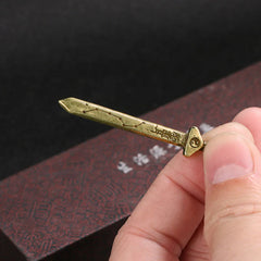 Vintage Yin Yang Copper Brass Sword Balance Necklace Pendant